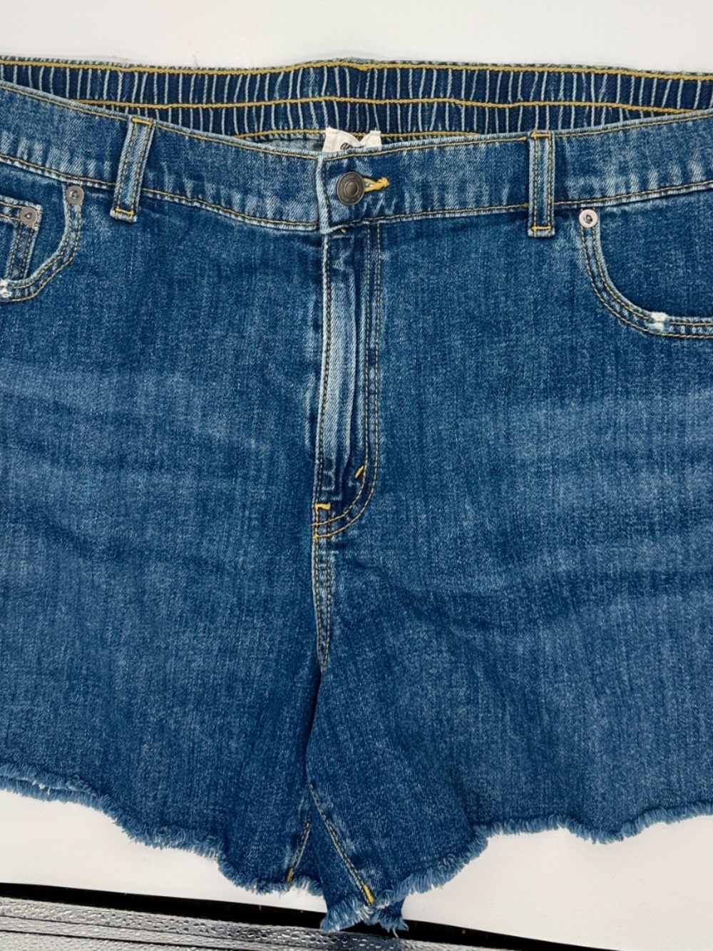 Aerie Women's Black Denim Cut Off Shorts Distressed 5-Pocket Mid Rise